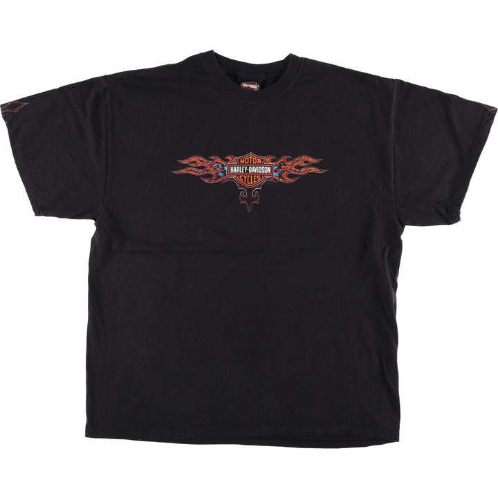 2000'S Harley-Davidson Tribal Motorcycle T-Shirt, Made in USA, Men's XXL cotton black type Vintage Second Hand