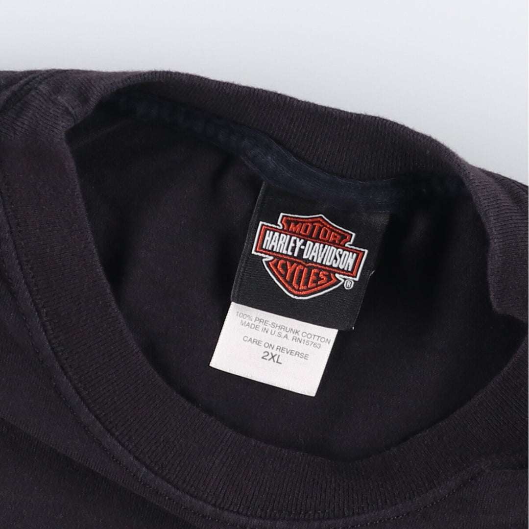 2000'S Harley-Davidson Tribal Motorcycle T-Shirt, Made in USA, Men's XXL cotton black type Vintage Second Hand