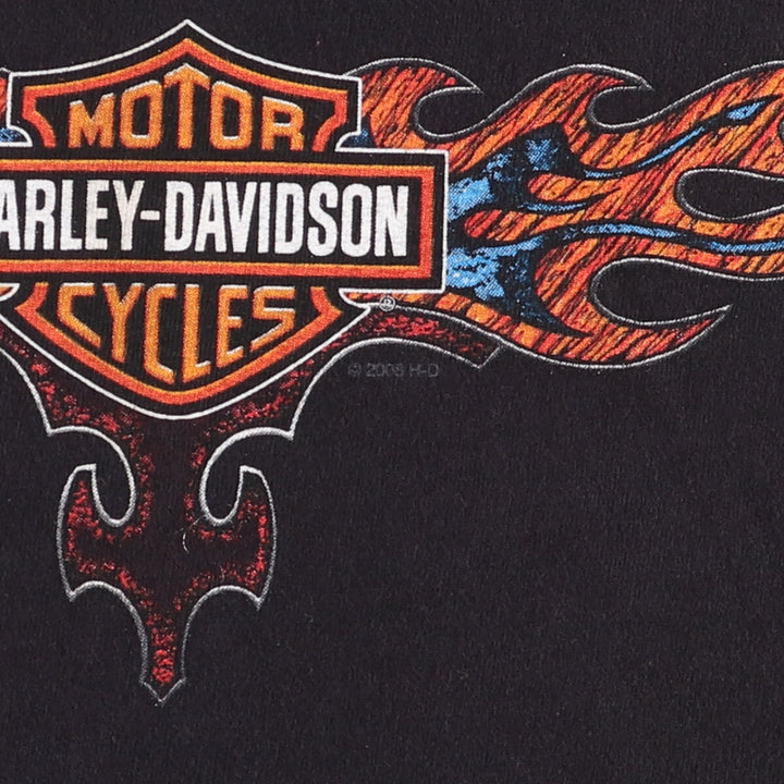 2000'S Harley-Davidson Tribal Motorcycle T-Shirt, Made in USA, Men's XXL cotton black type Vintage Second Hand
