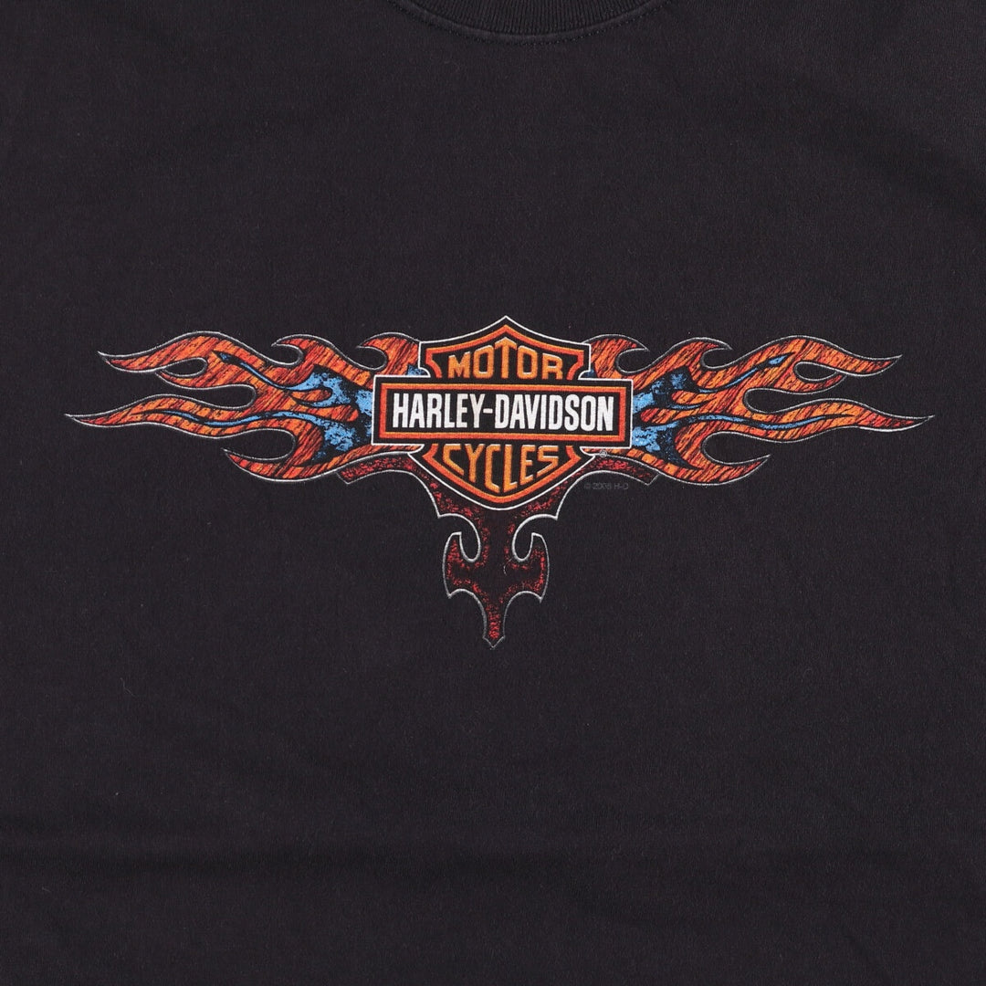 2000'S Harley-Davidson Tribal Motorcycle T-Shirt, Made in USA, Men's XXL cotton black type Vintage Second Hand