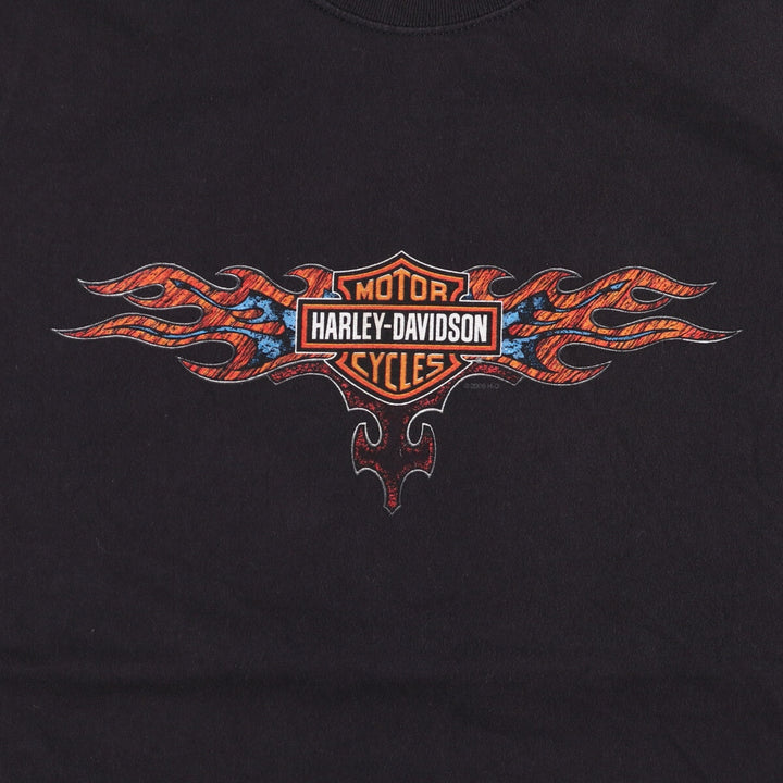 2000'S Harley-Davidson Tribal Motorcycle T-Shirt, Made in USA, Men's XXL cotton black type Vintage Second Hand