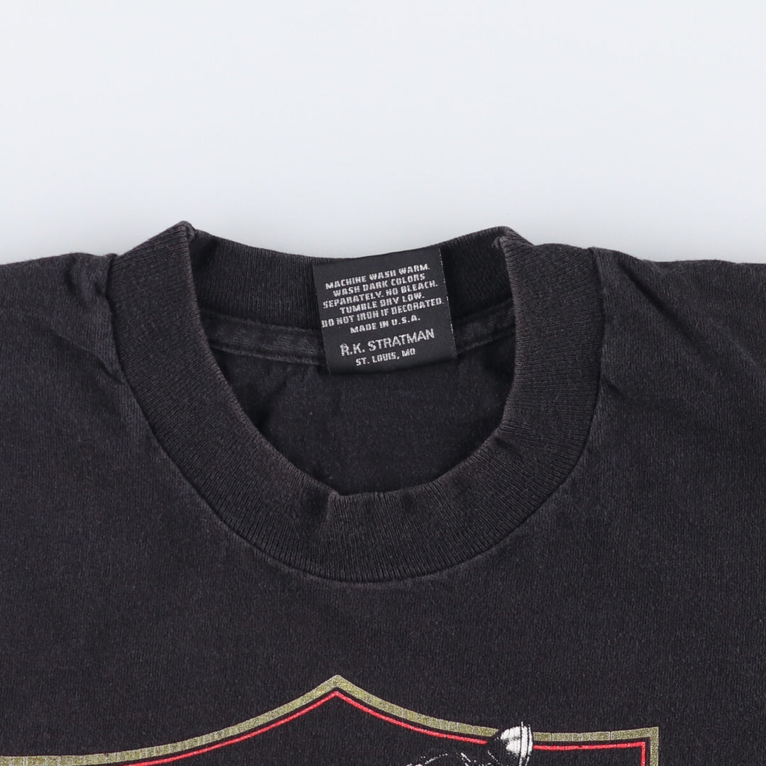 Harley-Davidson Motorcycle Bike T-shirt Made in USA Men's L size cotton black type Vintage Second Hand