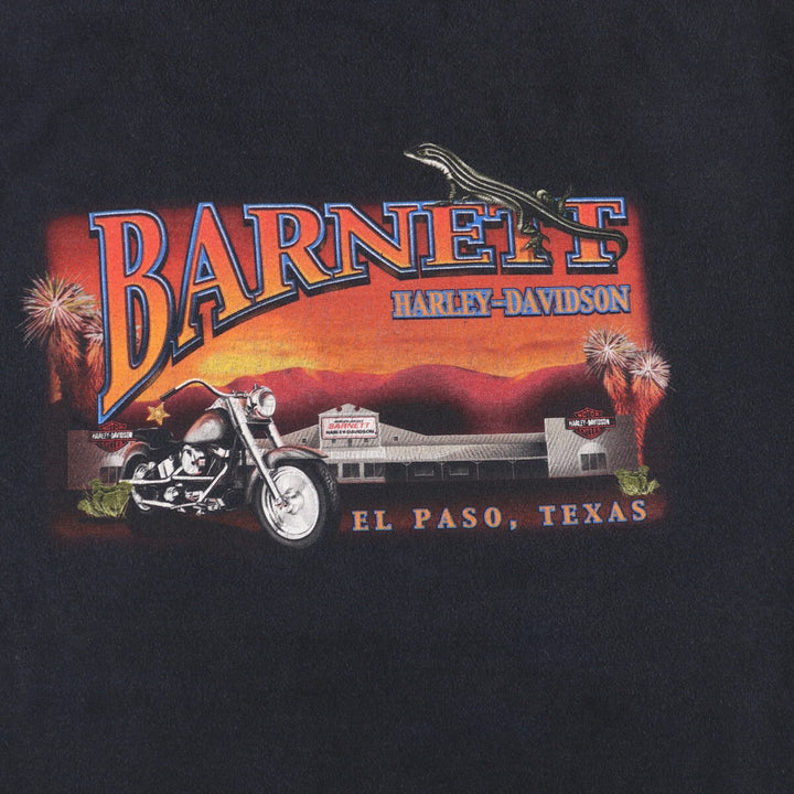 Harley-Davidson Eagle Pattern Motorcycle T-Shirt, Made in USA, Men's XL, Tribal cotton black type Vintage Second Hand
