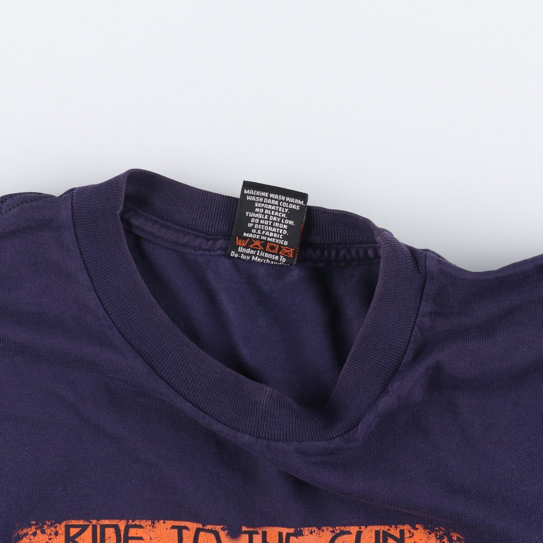 00'S Harley-Davidson Eagle Pattern Motorcycle Bike T-shirt Men's L size cotton navy blue type Vintage Second Hand