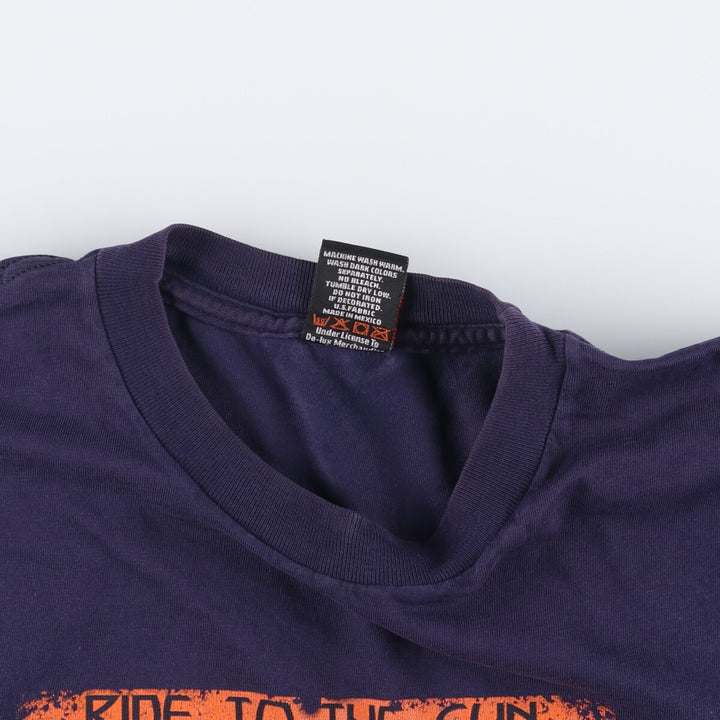 00'S Harley-Davidson Eagle Pattern Motorcycle Bike T-shirt Men's L size cotton navy blue type Vintage Second Hand