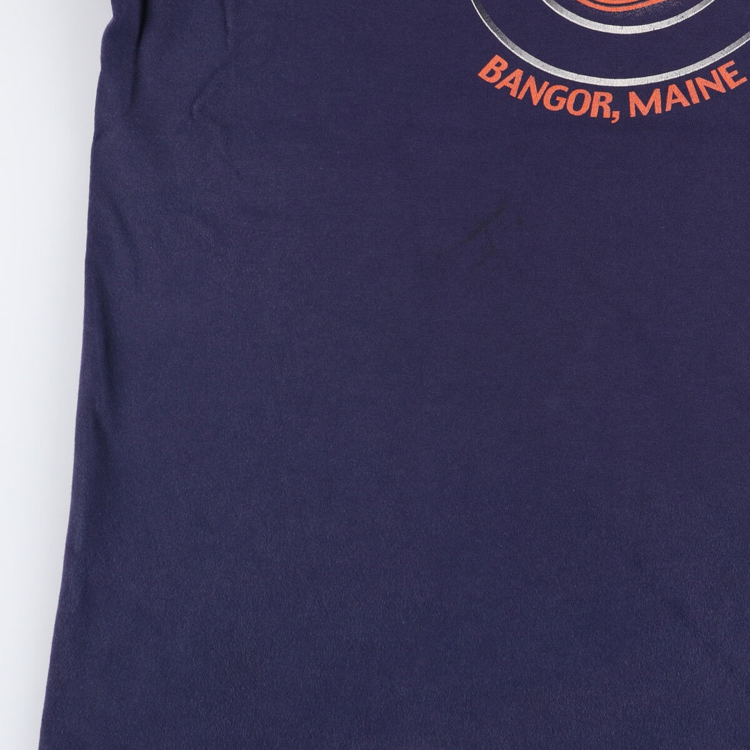 00'S Harley-Davidson Eagle Pattern Motorcycle Bike T-shirt Men's L size cotton navy blue type Vintage Second Hand