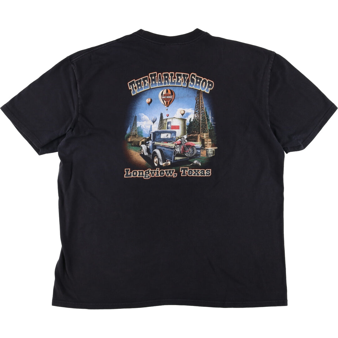 00'S Harley-Davidson Eagle Pattern Motorcycle Bike T-shirt Men's XXL cotton black type Vintage Second Hand