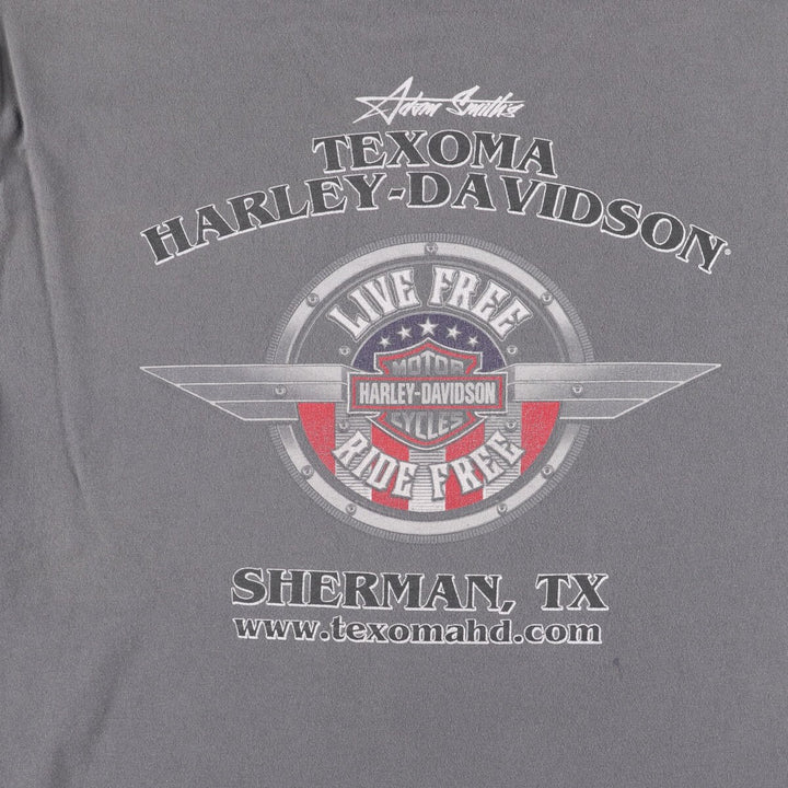 Harley-Davidson Wolf Pattern Motorcycle T-Shirt, Men's Size Large cotton Charcoal Vintage Second Hand