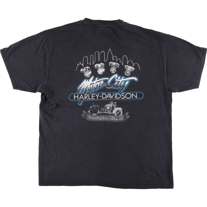 Harley-Davidson Motorcycle Bike T-shirt, Men's XL size cotton black type Vintage Second Hand