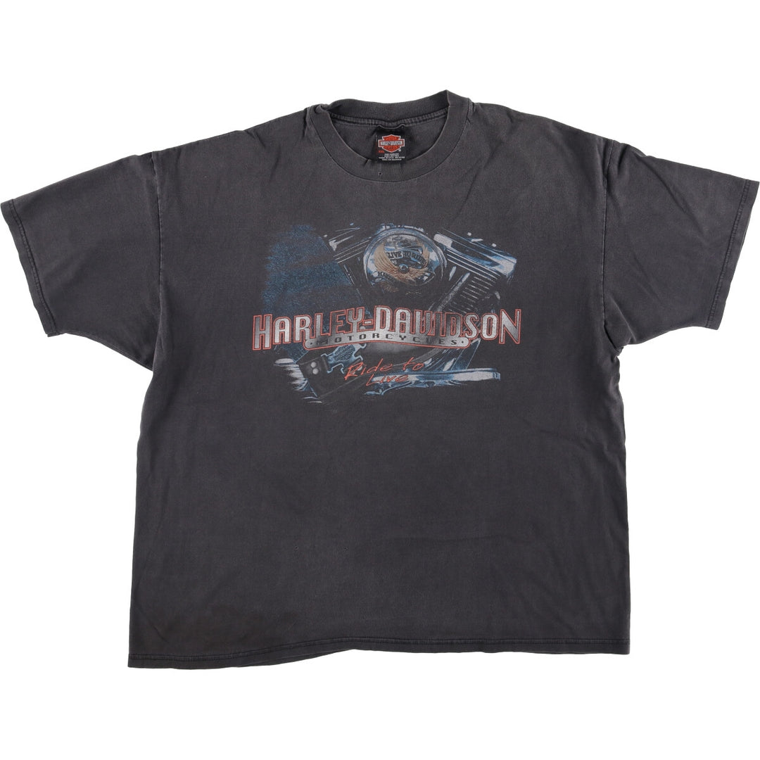 Harley-Davidson Motorcycle Bike T-shirt Made in USA Men's XXL cotton black type Vintage Second Hand
