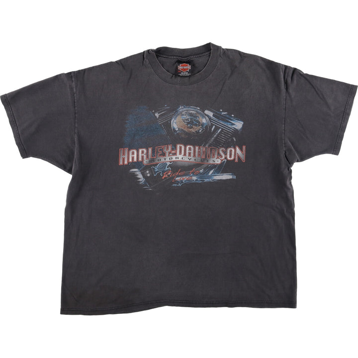 Harley-Davidson Motorcycle Bike T-shirt Made in USA Men's XXL cotton black type Vintage Second Hand