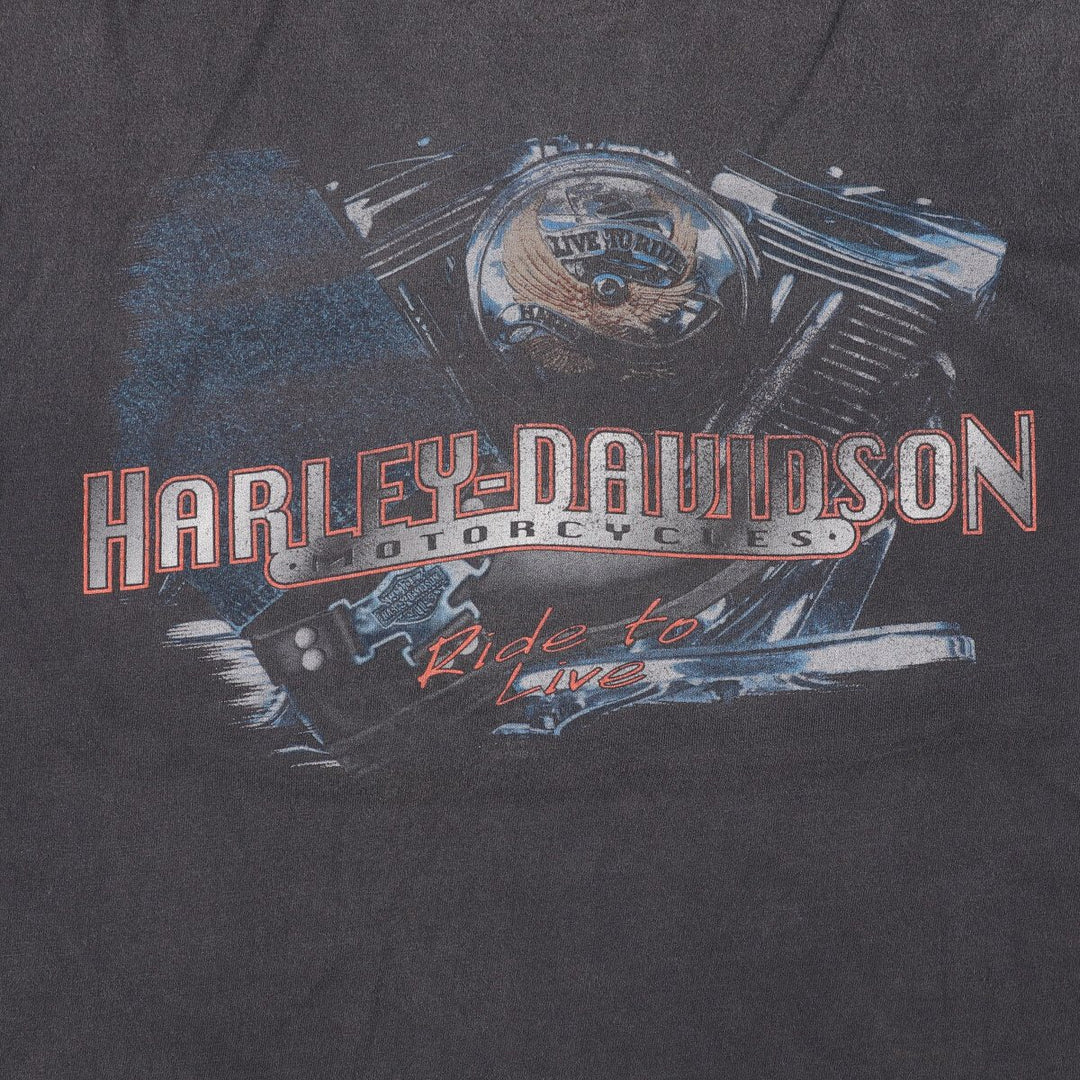 Harley-Davidson Motorcycle Bike T-shirt Made in USA Men's XXL cotton black type Vintage Second Hand