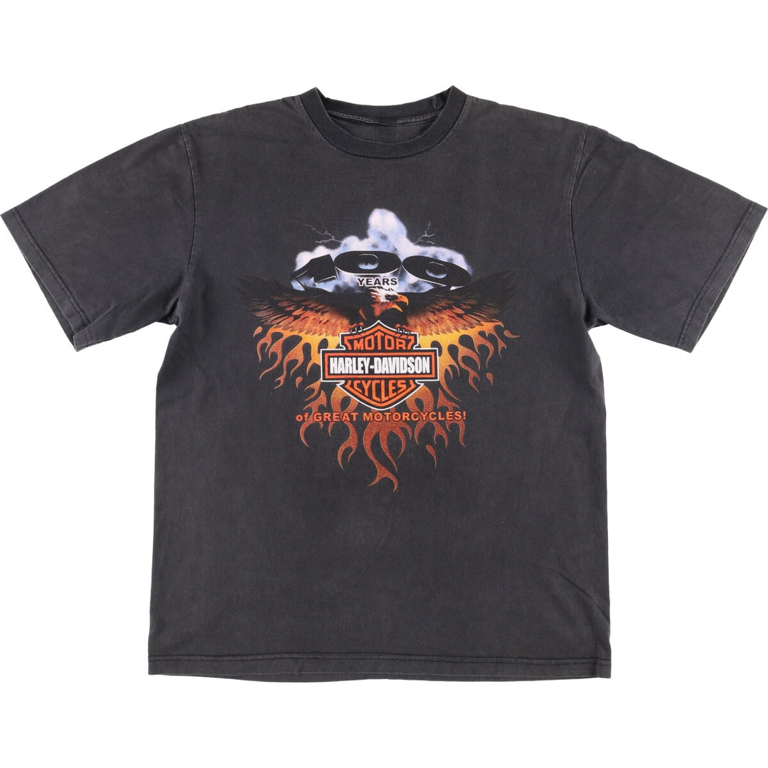 Harley-Davidson Fire Pattern Motorcycle Bike T-Shirt Men's XL unclear black type Vintage Second Hand