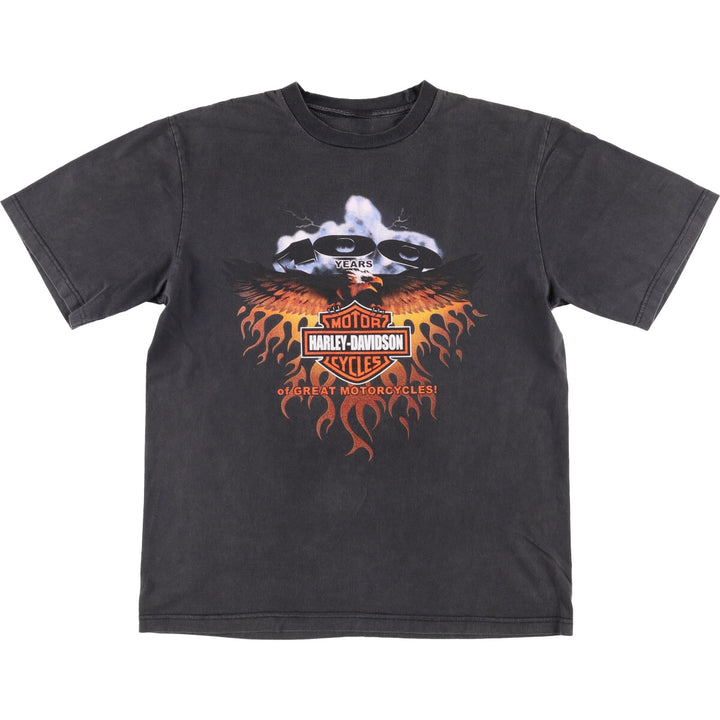 Harley-Davidson Fire Pattern Motorcycle Bike T-Shirt Men's XL unclear black type Vintage Second Hand