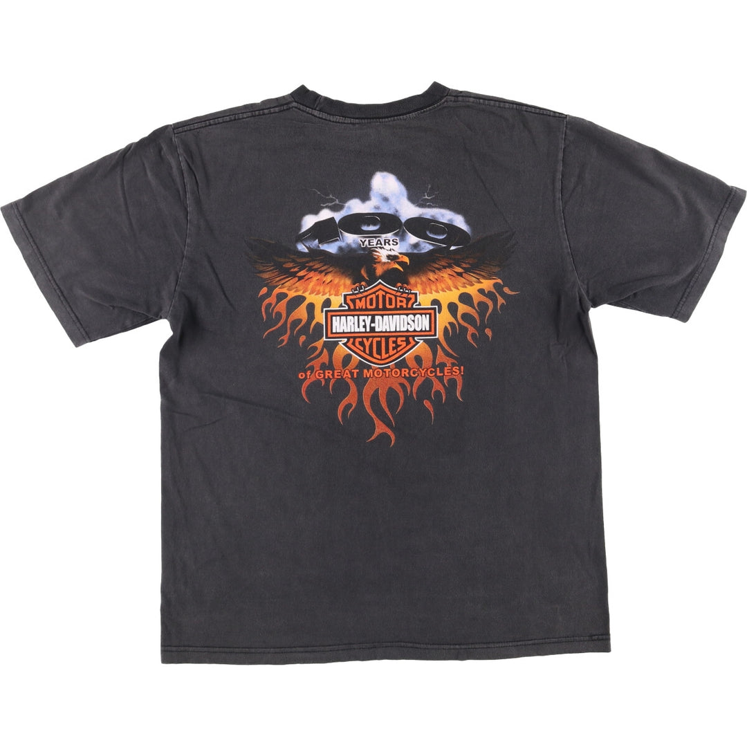 Harley-Davidson Fire Pattern Motorcycle Bike T-Shirt Men's XL unclear black type Vintage Second Hand