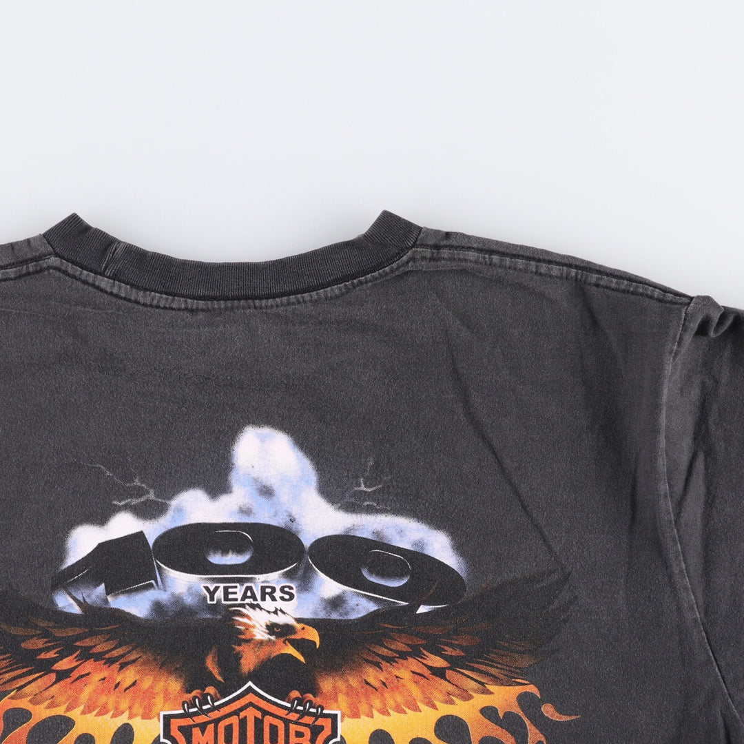 Harley-Davidson Fire Pattern Motorcycle Bike T-Shirt Men's XL unclear black type Vintage Second Hand