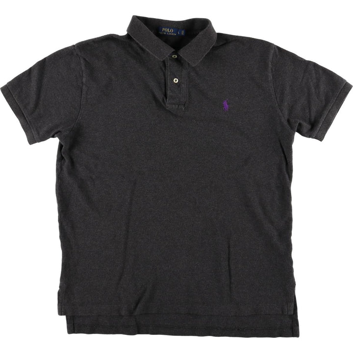 Ralph Lauren POLO RALPH LAUREN short sleeve polo shirt men's size L cotton black type Vintage Second Hand