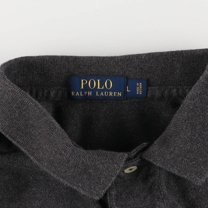 Ralph Lauren POLO RALPH LAUREN short sleeve polo shirt men's size L cotton black type Vintage Second Hand