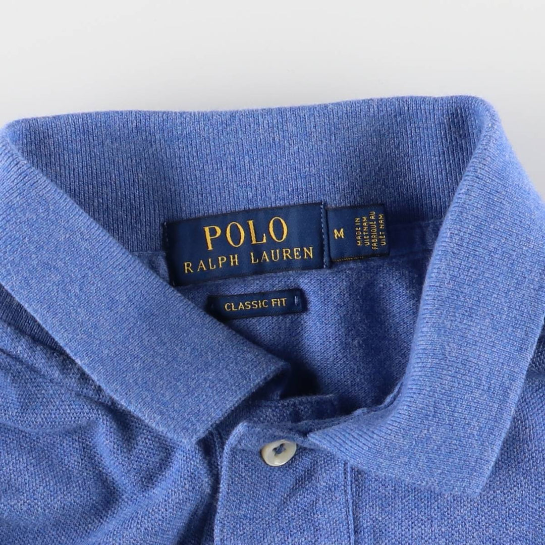 Ralph Lauren POLO RALPH LAUREN CLASSIC FIT short sleeve polo shirt, men's size M cotton Blue type light blue Vintage Second Hand