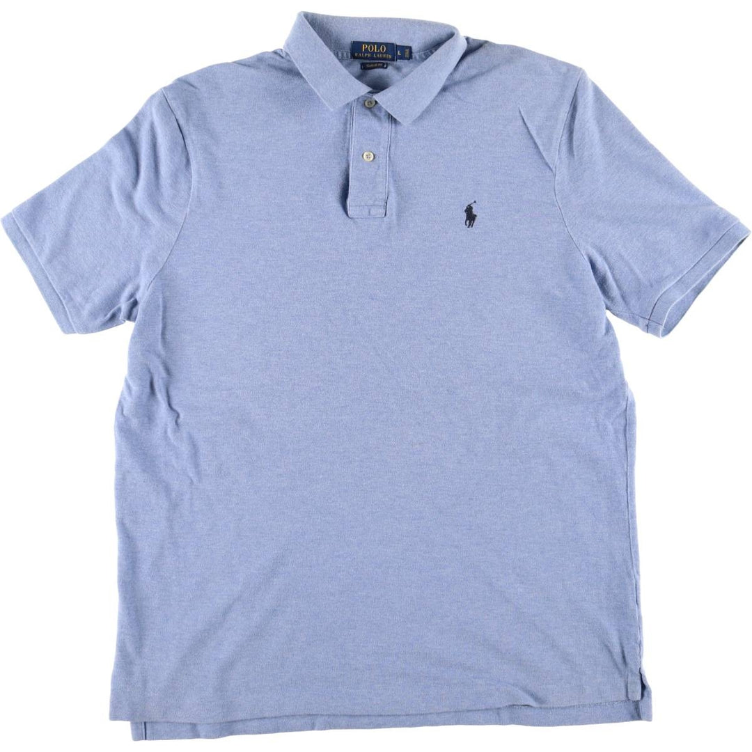 Ralph Lauren POLO RALPH LAUREN CLASSIC FIT short sleeve polo shirt for men size L cotton Blue type light blue Vintage Second Hand