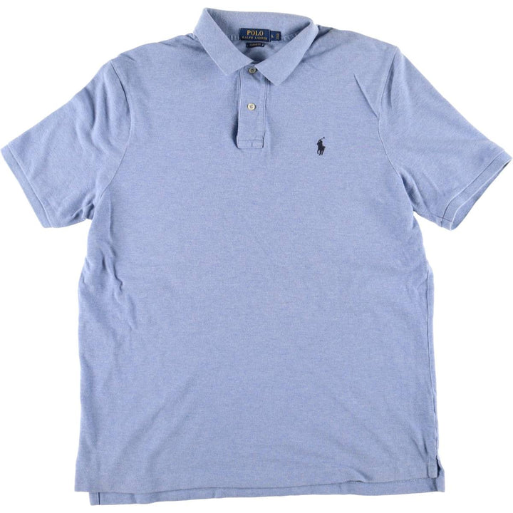 Ralph Lauren POLO RALPH LAUREN CLASSIC FIT short sleeve polo shirt for men size L cotton Blue type light blue Vintage Second Hand