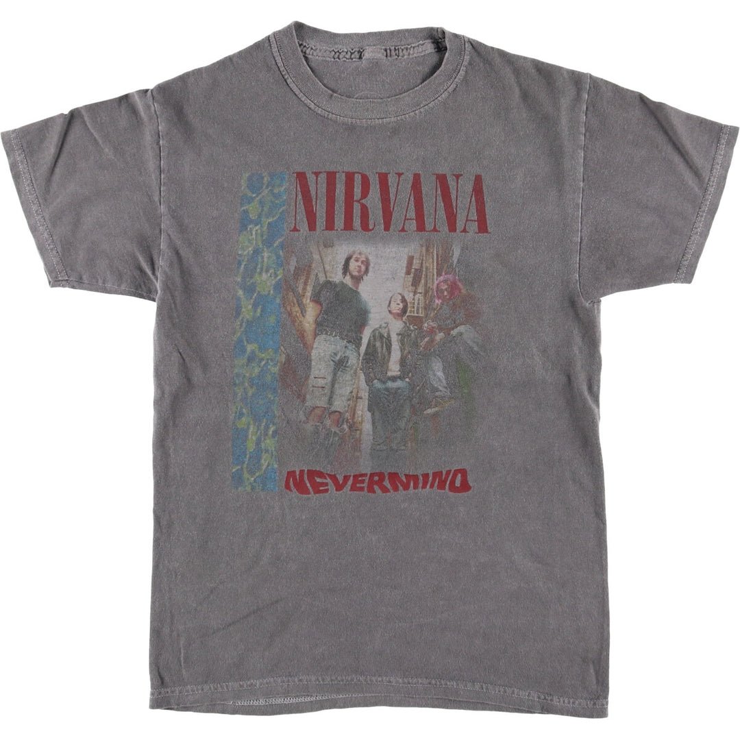 NIRVANA Nirvana Band T-shirt, Band T, Men's S size cotton Charcoal Vintage Second Hand