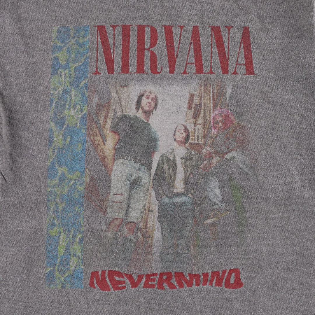 NIRVANA Nirvana Band T-shirt, Band T, Men's S size cotton Charcoal Vintage Second Hand