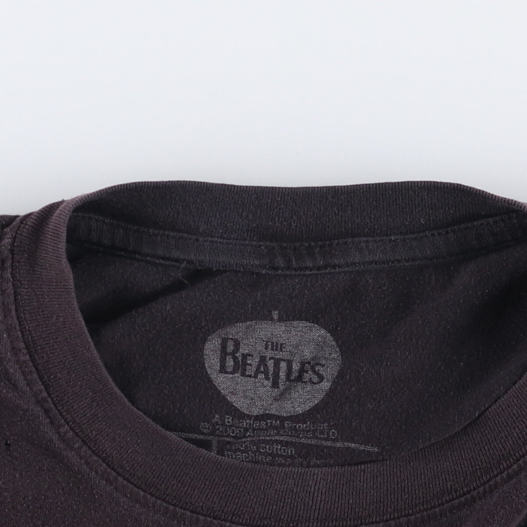 00's THE BEATLES Band T-shirt, Band T, Men's L size cotton black type Vintage Second Hand