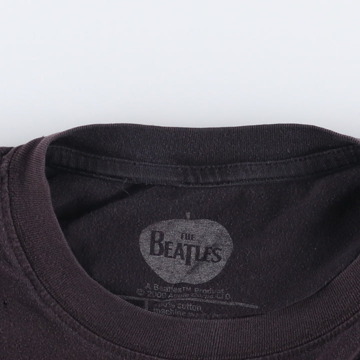 00's THE BEATLES Band T-shirt, Band T, Men's L size cotton black type Vintage Second Hand