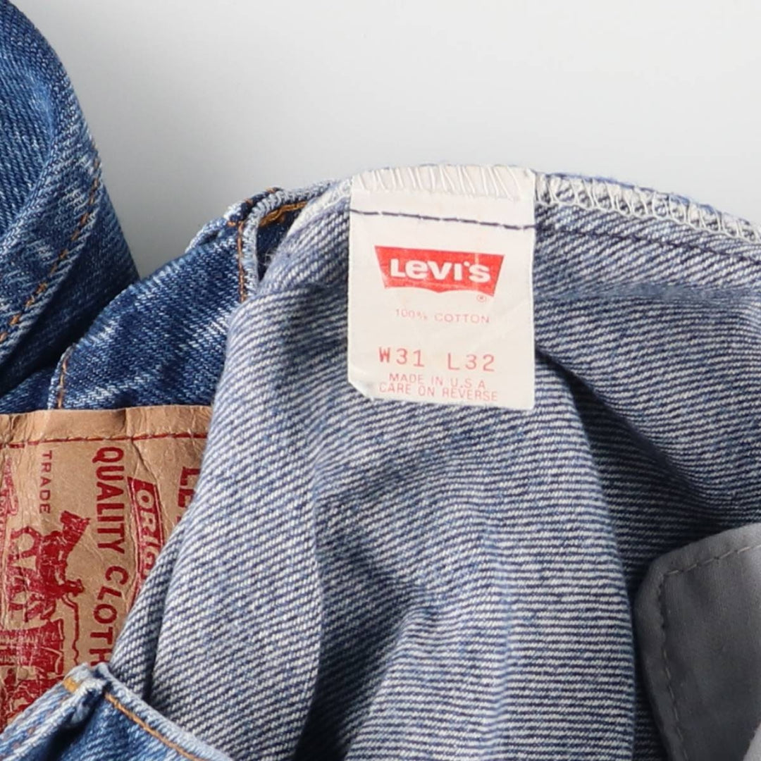90'S Levi's 505-0216 Tapered Denim Pants, Made in USA, Men's, Size W30, Vintage cotton blue type Vintage Second Hand