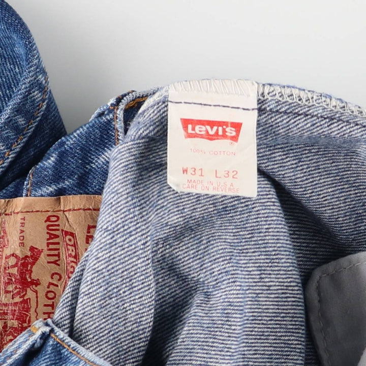 90'S Levi's 505-0216 Tapered Denim Pants, Made in USA, Men's, Size W30, Vintage cotton blue type Vintage Second Hand