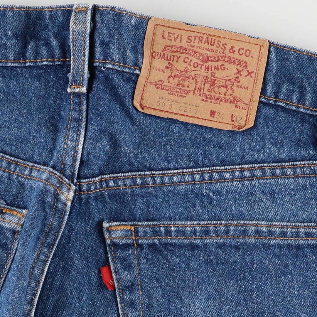 90'S Levi's 505-0217 Tapered Denim Pants Made in USA Men's W33 Vintage cotton blue type Vintage Second Hand
