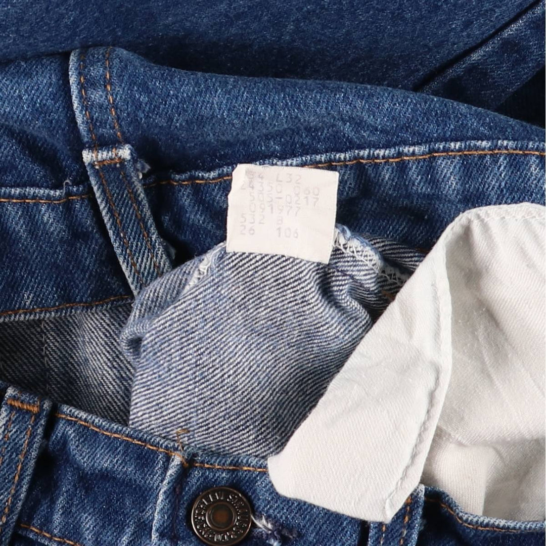 90'S Levi's 505-0217 Tapered Denim Pants Made in USA Men's W33 Vintage cotton blue type Vintage Second Hand