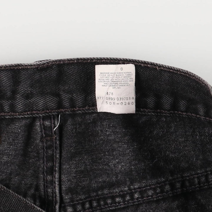 90'S Levi's 505-0260 Black Denim Tapered Denim Pants, Men's, Size W30, Vintage cotton black type Vintage Second Hand