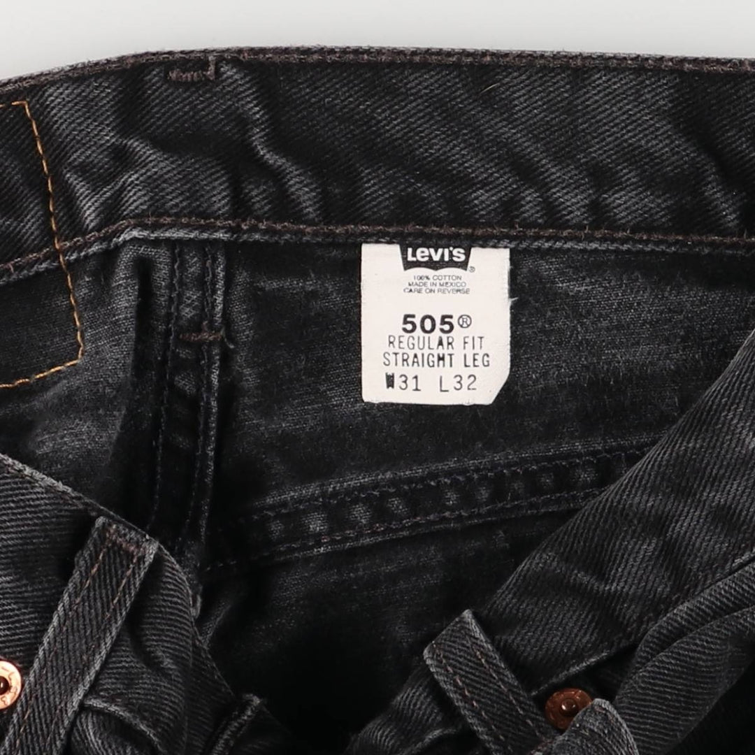 2000'S Levi's 505 Regular Fit Straight Leg (505-0260) Black Denim Tapered Denim Pants, Men's Size W30 cotton black type Vintage Second Hand
