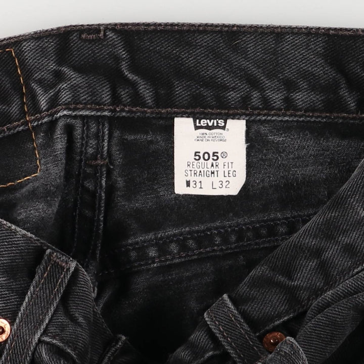 2000'S Levi's 505 Regular Fit Straight Leg (505-0260) Black Denim Tapered Denim Pants, Men's Size W30 cotton black type Vintage Second Hand