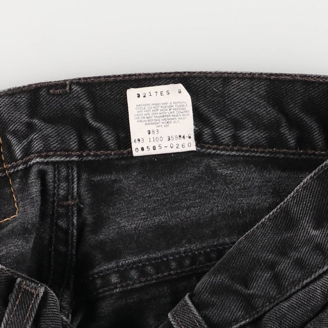 2000'S Levi's 505 Regular Fit Straight Leg (505-0260) Black Denim Tapered Denim Pants, Men's Size W30 cotton black type Vintage Second Hand