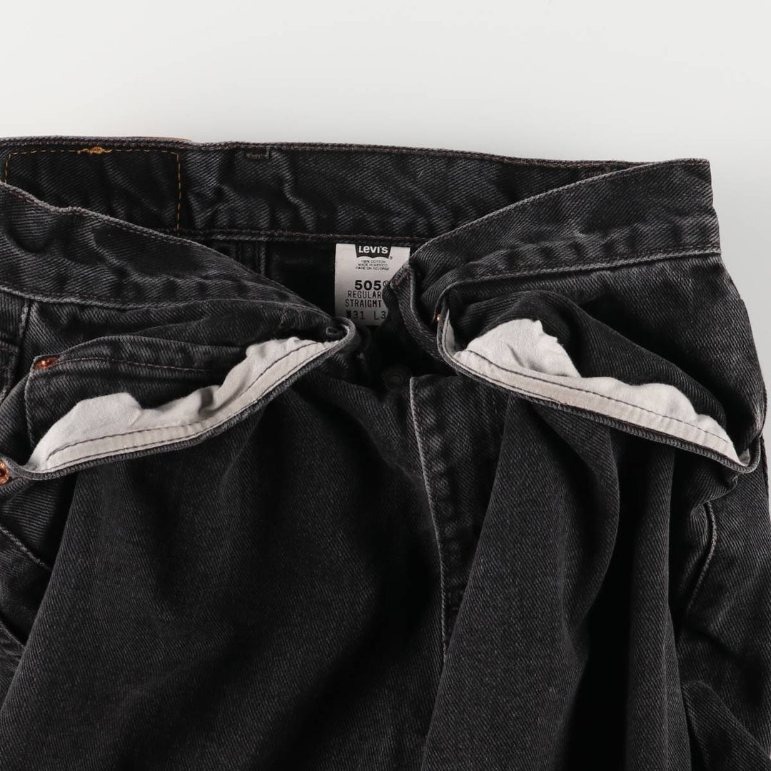2000'S Levi's 505 Regular Fit Straight Leg (505-0260) Black Denim Tapered Denim Pants, Men's Size W30 cotton black type Vintage Second Hand