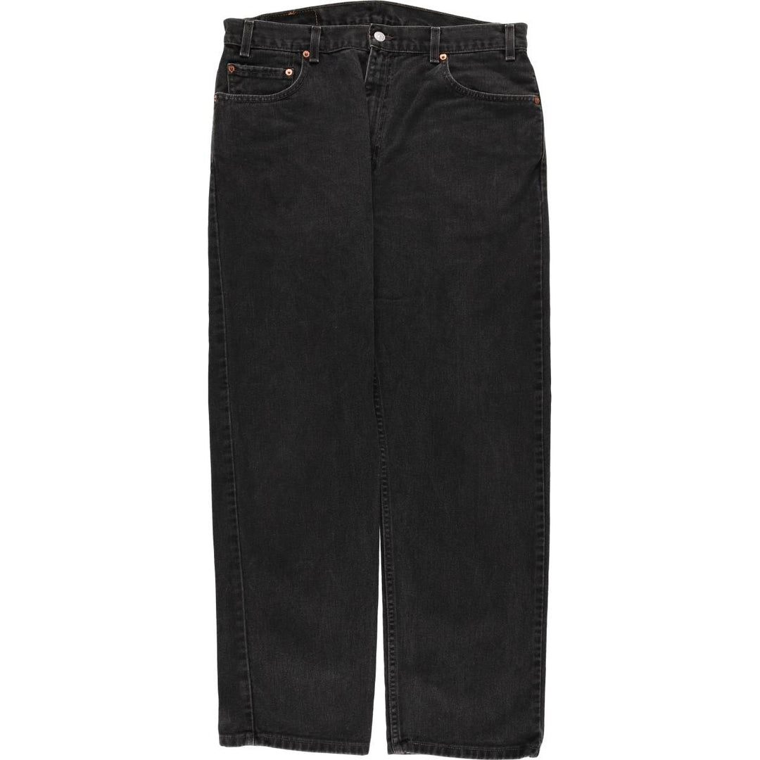 00'S Levi's 505 REGULAR FIT STRAIGHT LEG black denim tapered denim pants for men, size w34 cotton black type Vintage Second Hand