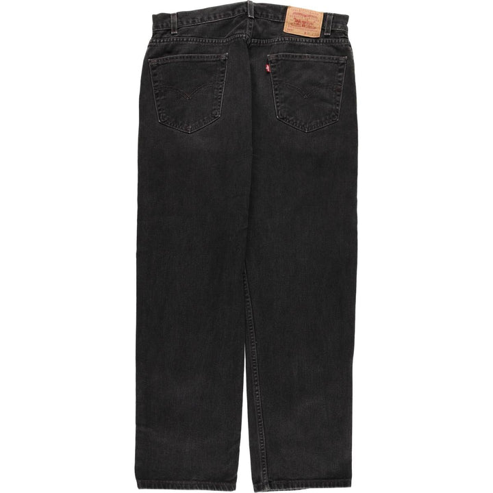 00'S Levi's 505 REGULAR FIT STRAIGHT LEG black denim tapered denim pants for men, size w34 cotton black type Vintage Second Hand