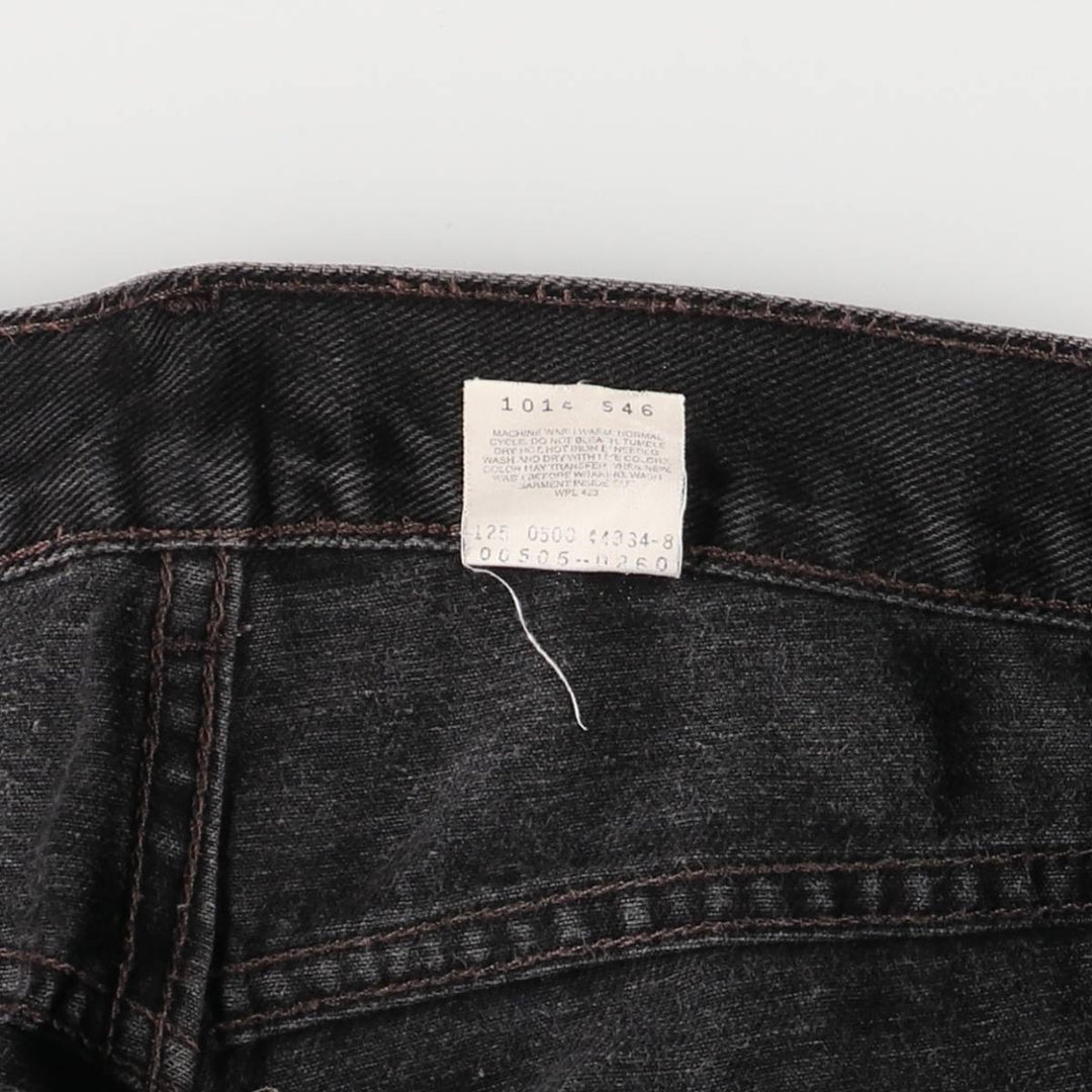 00'S Levi's 505 REGULAR FIT STRAIGHT LEG black denim tapered denim pants for men, size w34 cotton black type Vintage Second Hand