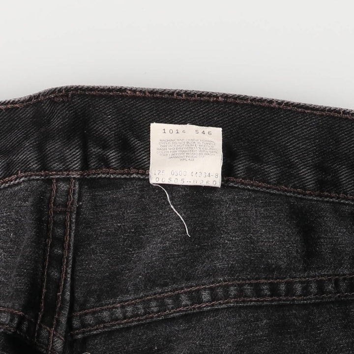 00'S Levi's 505 REGULAR FIT STRAIGHT LEG black denim tapered denim pants for men, size w34 cotton black type Vintage Second Hand