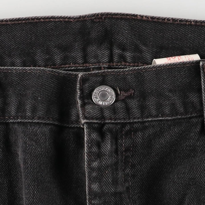 00'S Levi's 505 REGULAR FIT STRAIGHT LEG black denim tapered denim pants for men, size w34 cotton black type Vintage Second Hand