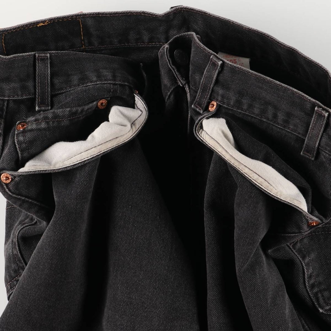 00'S Levi's 505 REGULAR FIT STRAIGHT LEG black denim tapered denim pants for men, size w34 cotton black type Vintage Second Hand