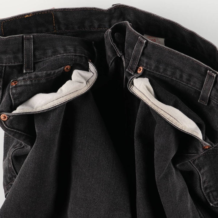 00'S Levi's 505 REGULAR FIT STRAIGHT LEG black denim tapered denim pants for men, size w34 cotton black type Vintage Second Hand