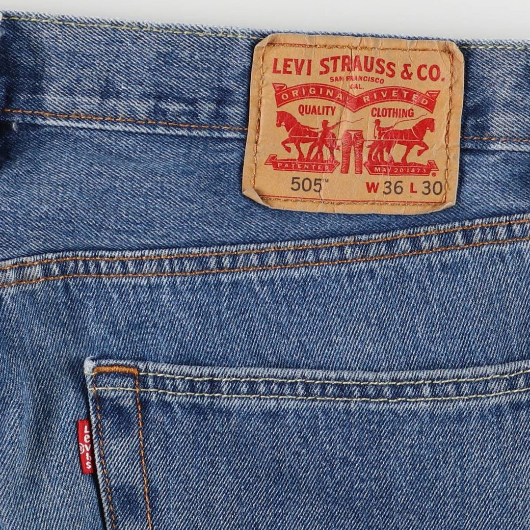 Levi's 505 tapered denim pants for men, size w37 cotton blue type Vintage Second Hand