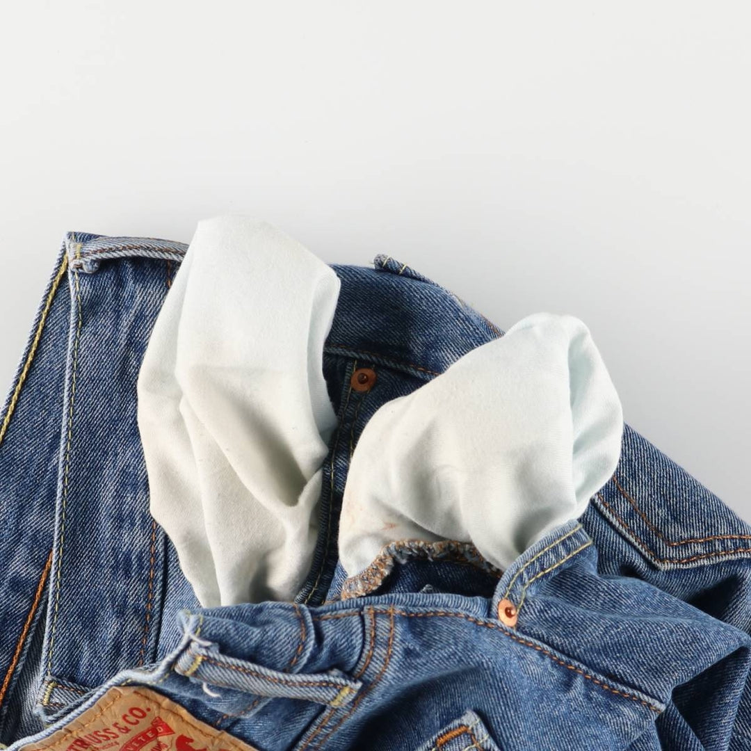Levi's 505 tapered denim pants for men, size w37 cotton blue type Vintage Second Hand