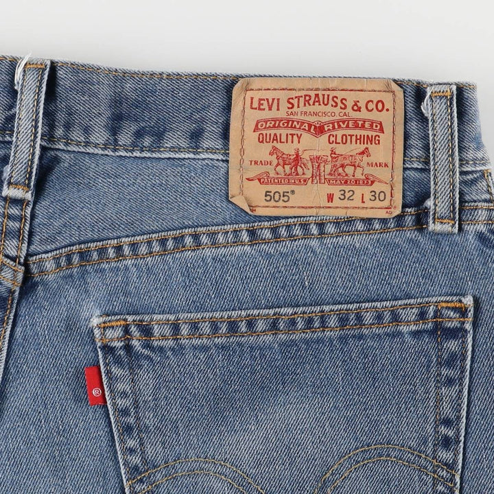 Levi's 505 STRAIGHT FIT tapered denim pants for men, equivalent to w33 cotton blue type Vintage Second Hand
