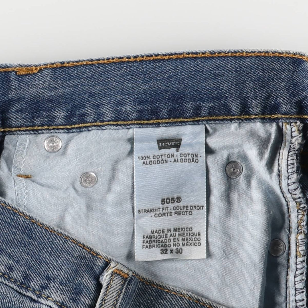 Levi's 505 STRAIGHT FIT tapered denim pants for men, equivalent to w33 cotton blue type Vintage Second Hand
