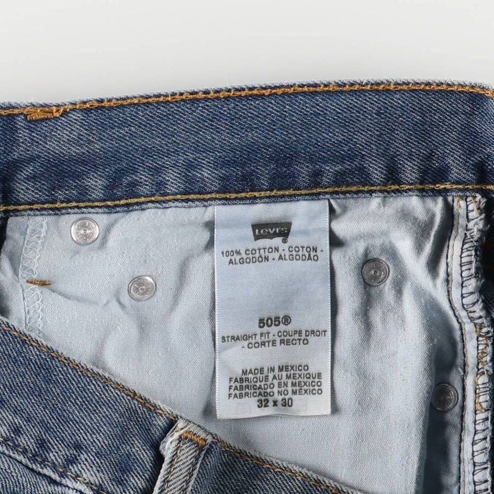 Levi's 505 STRAIGHT FIT tapered denim pants for men, equivalent to w33 cotton blue type Vintage Second Hand